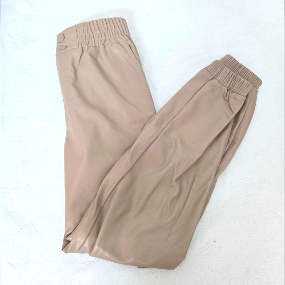 S PU Leather Cargo Pants